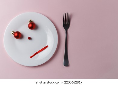 Minimal Composition Of Indifference Smiley. Food Concept. Copy Space