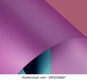 Minimal Curved Gradient Background With Violet, Pink And Blue Elements. Bold Abstract Background