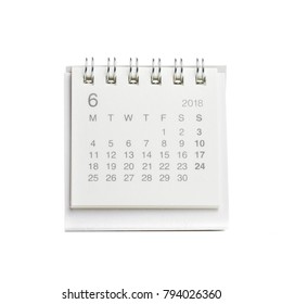 Minimal Desk Calendar 2018 Isolated On White Background