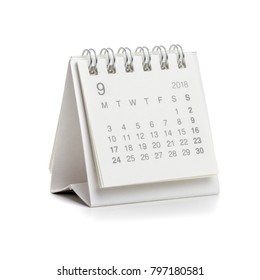 Minimal Desk Calendar 2018 Isolated On White Background