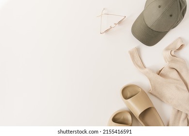 Minimal Fashion Concept Womens Clothes Accessories Stock Photo ...