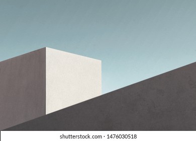 minimal modern geometric architecture shape - Shutterstock ID 1476030518