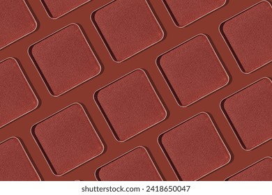 Minimal pattern eye shadow intense rust trend color swatches with shadow, monochrome photo, compact refill eyeshadow, shiny colored powder fo makeup, square shape pack, beauty cosmetic texture,linear