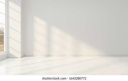 Minimal style interior room with white wall  ."3D rendering"