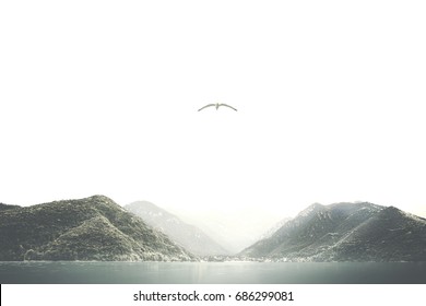 Minimal Surreal Mountain Landscape