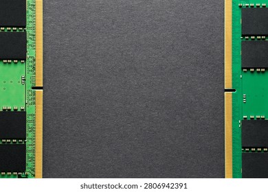 Minimal Tech Background with RAM Module and Empty Space