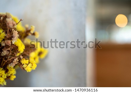 minimal Vintage copy space mood and tone with dry yellow statice flower use as background
