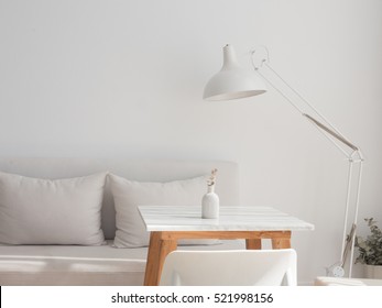 Minimal White Living Room 