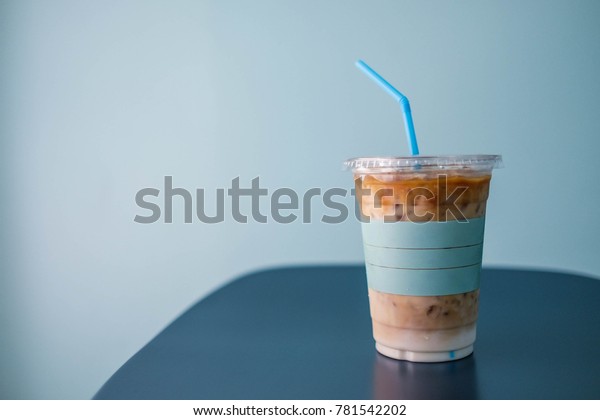 Minimalism Pastel Blue Concept Clear Plastic Stock Photo