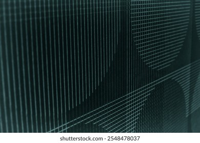 Minimalist abstract background with a repeating pattern of intersecting lines creating a grid-like effect. Visual interior patterns