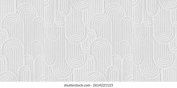 Minimalist abstract pattern of raised curved arches and vertical lines in soft neutral tones. - Powered by Shutterstock - Get 15% off with code: PIKWIZARD15
