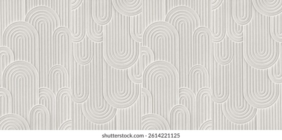 Minimalist abstract pattern of raised curved arches and vertical lines in soft neutral tones. - Powered by Shutterstock - Get 15% off with code: PIKWIZARD15