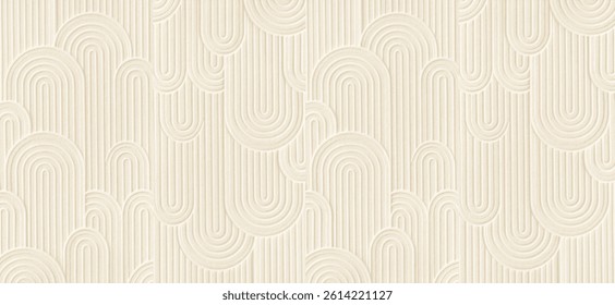 Minimalist abstract pattern of raised curved arches and vertical lines in soft neutral tones. - Powered by Shutterstock - Get 15% off with code: PIKWIZARD15