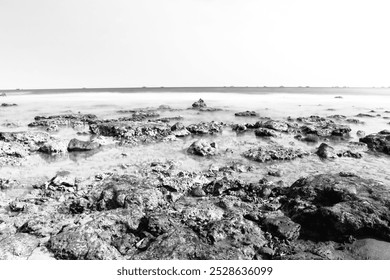 Minimalist Black and White Ocean View. The Silent Sea. - Powered by Shutterstock