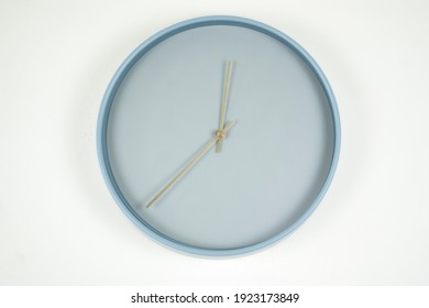 Minimalist Clock Face With No Number Marks On It, Isolated On White Background