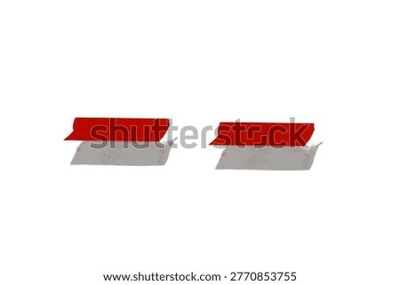 Minimalist composition featuring two red and white flags made from tape, suitable for dual-nation concepts or Indonesian and Monacan themes.