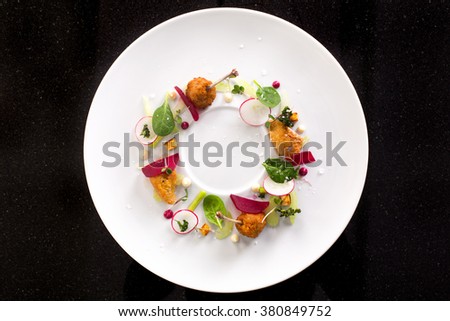 minimalist dish top view