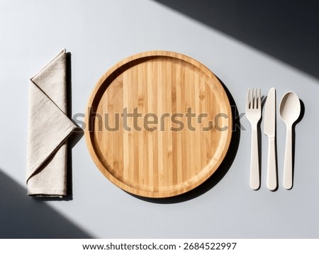 Minimalist Eco-Friendly Table Setting with Shadow