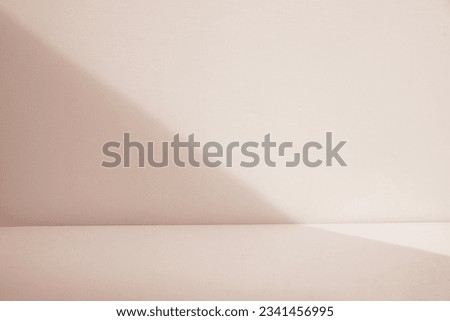 Minimalist empty room display with shadow