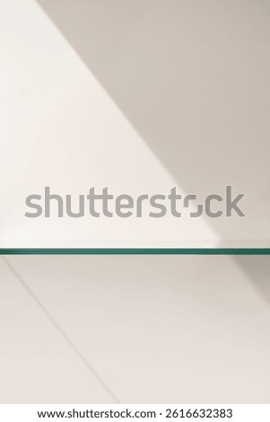 Minimalist Glass Shelf Mockup Template with Soft Natural Light and Shadows