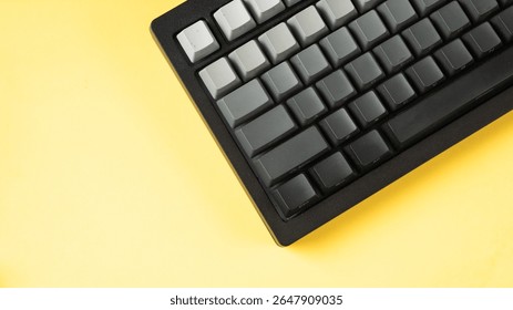 yellow keycaps down gray
