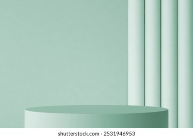 Escena verde menta minimalista