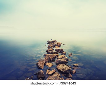 Minimalist Misty Landscape. Ukraine.