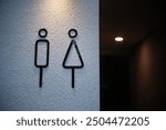 Minimalist modern restroom icon signs design for men and women in public areas