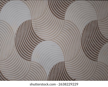 Minimalist Neutral Color Curved Geometric Pattern.
