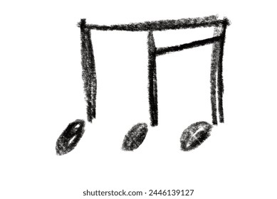 A minimalist pencil sketch of musical notes isolated on a white background, ideal for diverse design projects. - Powered by Shutterstock