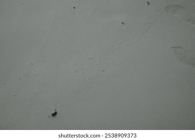 Minimalist sandy beach surface with subtle footprints and small debris, evoking a serene, untouched atmosphere. - Powered by Shutterstock