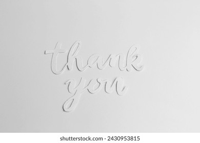 Minimalist thank you message crafted in stylish cursive font isolated on clean white backdrop. - Powered by Shutterstock