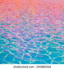 Minimalist Wallpaper Blue Pink Vaporwave Swimming Pool Relax Water. Vacation Dreams  Time Concept