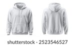 Minimalist White Hoodie Front and Back on White Background