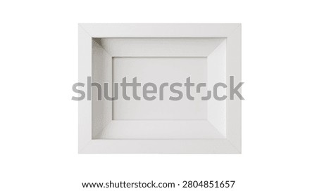 Minimalist white rectangular picture frame with deep beveled edges
