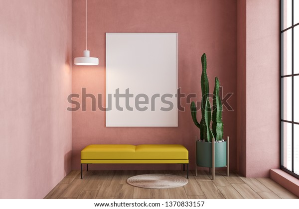 Minimalistic Pink Living Room Interior Wooden Stock Photo (Edit Now ...