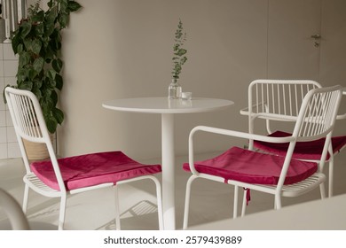 Minimalistic table setting at a cafe
