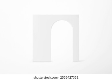 Minimalistic white arch with a smooth curve on a blank background - Powered by Shutterstock