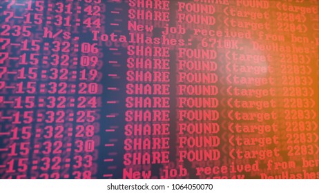 Mining Cryptocurrency process program on display PC. Using Software. Share Found. - Powered by Shutterstock - Get 15% off with code: PIKWIZARD15
