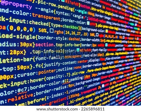 Mining Cryptocurrency process program on display PC. Javascript functions, variables, objects. Freeware open source project. Source abstract algorithm concept