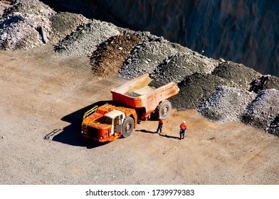 Mining Dump Truck on Ore Pad