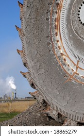 Mining Equipment; Closeup Of A Bucketwheel Reclaimer, Used At Oil Sands Mines In Alberta, Canada