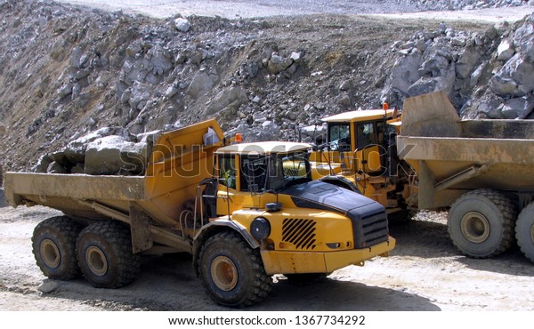 mining equipment in the\
quarry