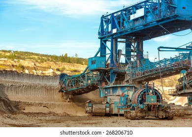 Mining Machinery In The Mine Closeup