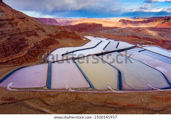 Mining of\
Potash near Canyon Lands Utah in the\
desert