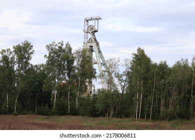 Mining Tower At Uranium Mine In The Czech Republic. U235 Radioactive Isotope Is Used For Production Of Fuel For Nuclear Power Station And After Enrichment As Source Of Energy Of Nuke Weapons In Bombs.