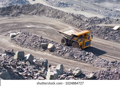 Mining Truck In Quarry Road