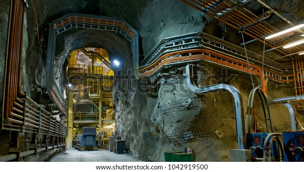 Mining underground Infrastructure, underground\
gold and copper mine in\
Australia.