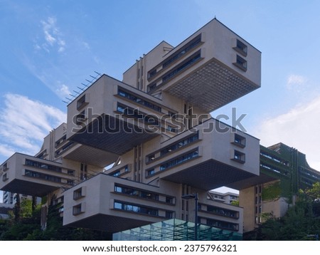 The Ministry of Transportation building is an example of brutalist architecture from the Sovjet USSR time.