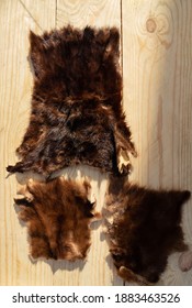 Mink Skin. Russian Mink Skin On Board. Full Russian Mink Skin, Dressed.